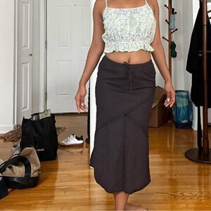 Lacausa black cotton midi skirt, S